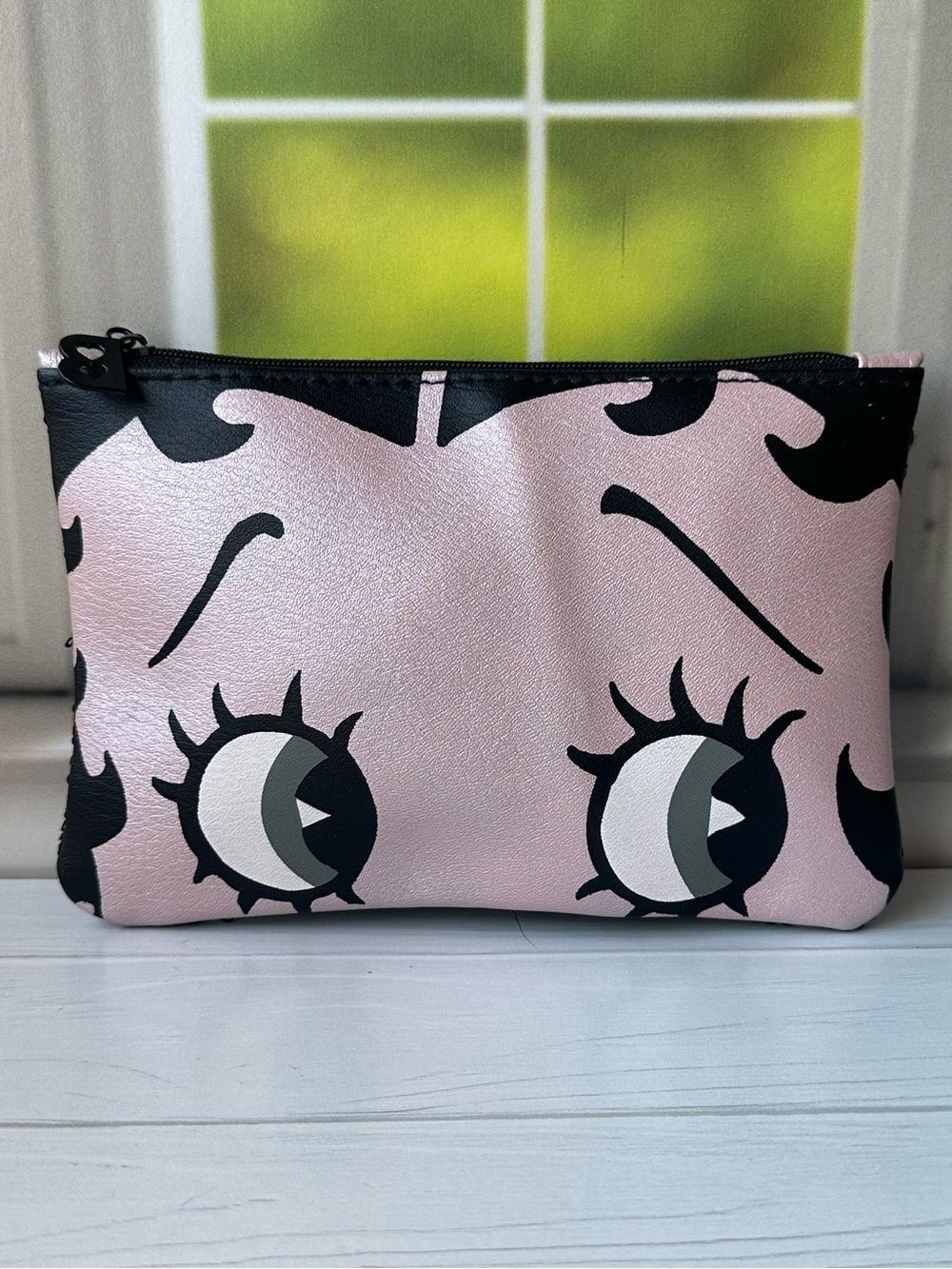 Betty Boop x Ipsy Sequin Makeup Bag Pink Black Cosmetic Pouch